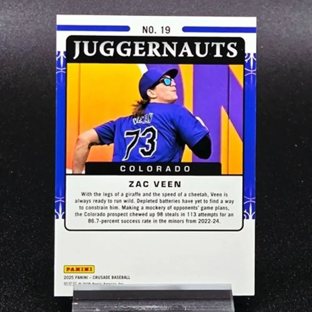 Zac Veen Crusade Juggernauts 2/5 Green Colorado Rockies Top Prospect Case Hit